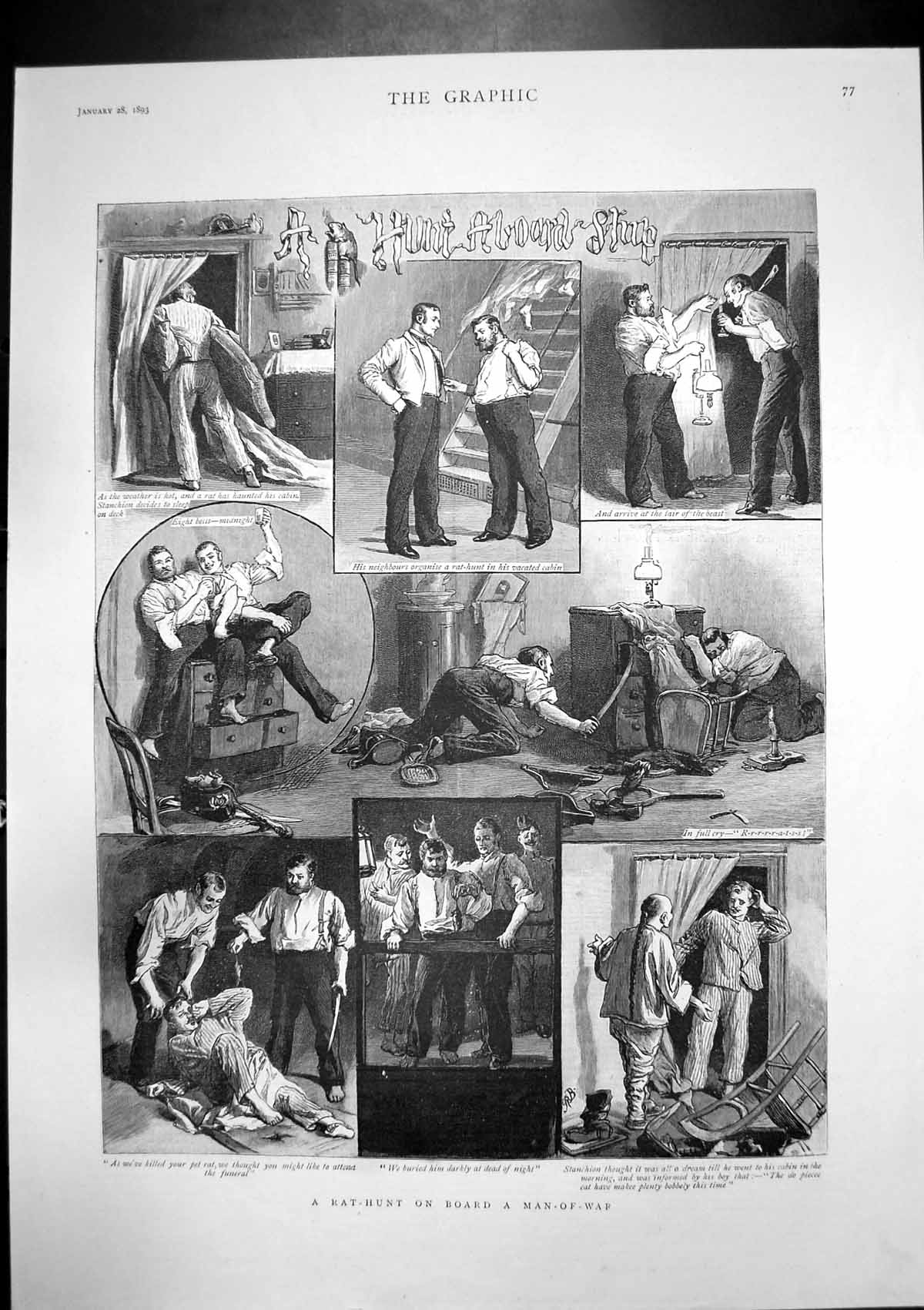 Old Rat Hunt Man War Princess Margaret Prussia Prince Frederick 1893 Victorian