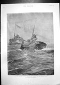 Old Tug Picking Up Dismasted Vessel North Sea Carlos King Portugal 18 Victorian