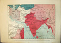 Original Old Antique Print Map British Russian Frontiers Central Asia 1879 19th