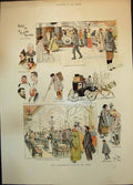 Antique Print Notes Globe Trotter Paris Cafe Cross Channel Boat Drive 1893 19th