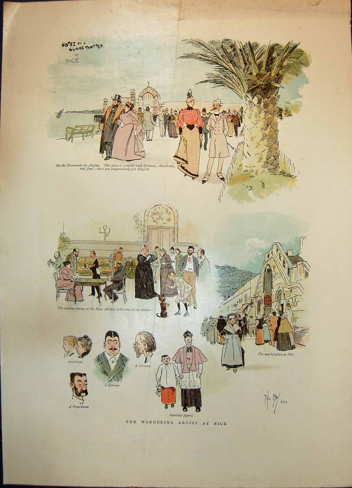 Old Notes Globe Trotter Nice Promenade Hotel Milliet Market Place 189 Victorian