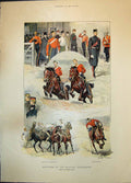 Old Exercises Military Tournament Jumping Wrestling Horseback C 1890 Victorian