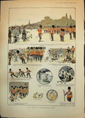 Antique Old Print Story Regimental Goat Cambrian Grenadiers Ammunition 1895
