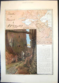 Antique Print Map Sketches Tunisia Beni Barka Dwirat Minaret Getoffa C1890 19th