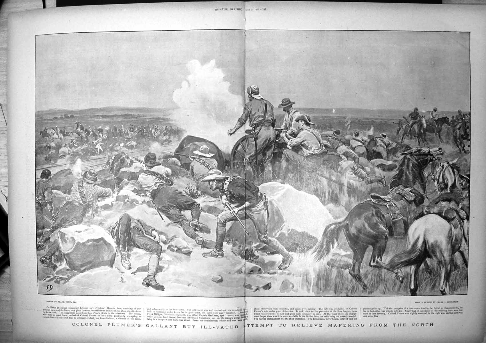 Old Print Col Plumers Ill Fated Attempt Relieve Mafeking From North 1900 20th