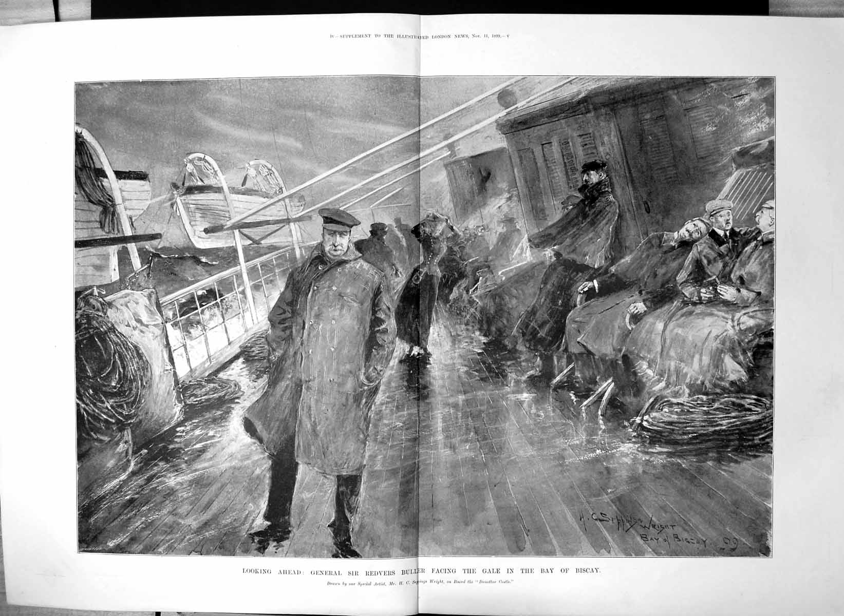 Old Looking Ahead Gen Sir Redvers Buller Facing Gale Bay Biscay 1899 Victorian