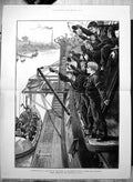 Old Print Presentation Life Boat Cadets Thames Nautical College Ship 1880 19th