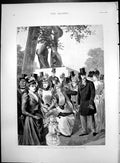 Old After Church Hyde Park Sunday Morning Finery Top Hats Dresses 1890 19th