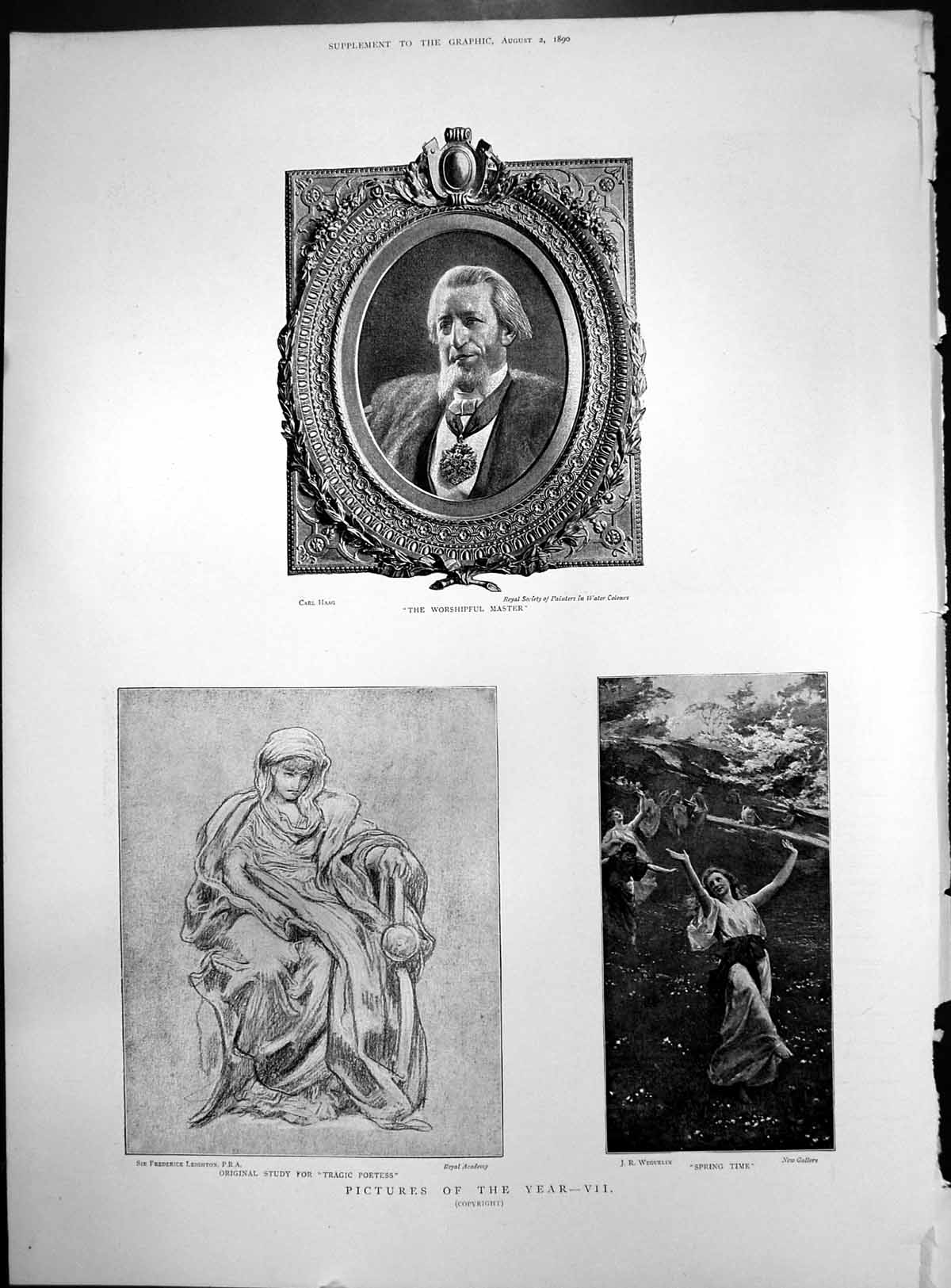 Old Pictures Year Vii Worshipful Master Tragic Poetess Spring Time 1890 19th