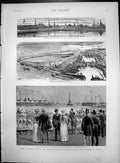 Antique Old Print Queen'S Visit Southampton Opening Empress Dock Alberta 1890