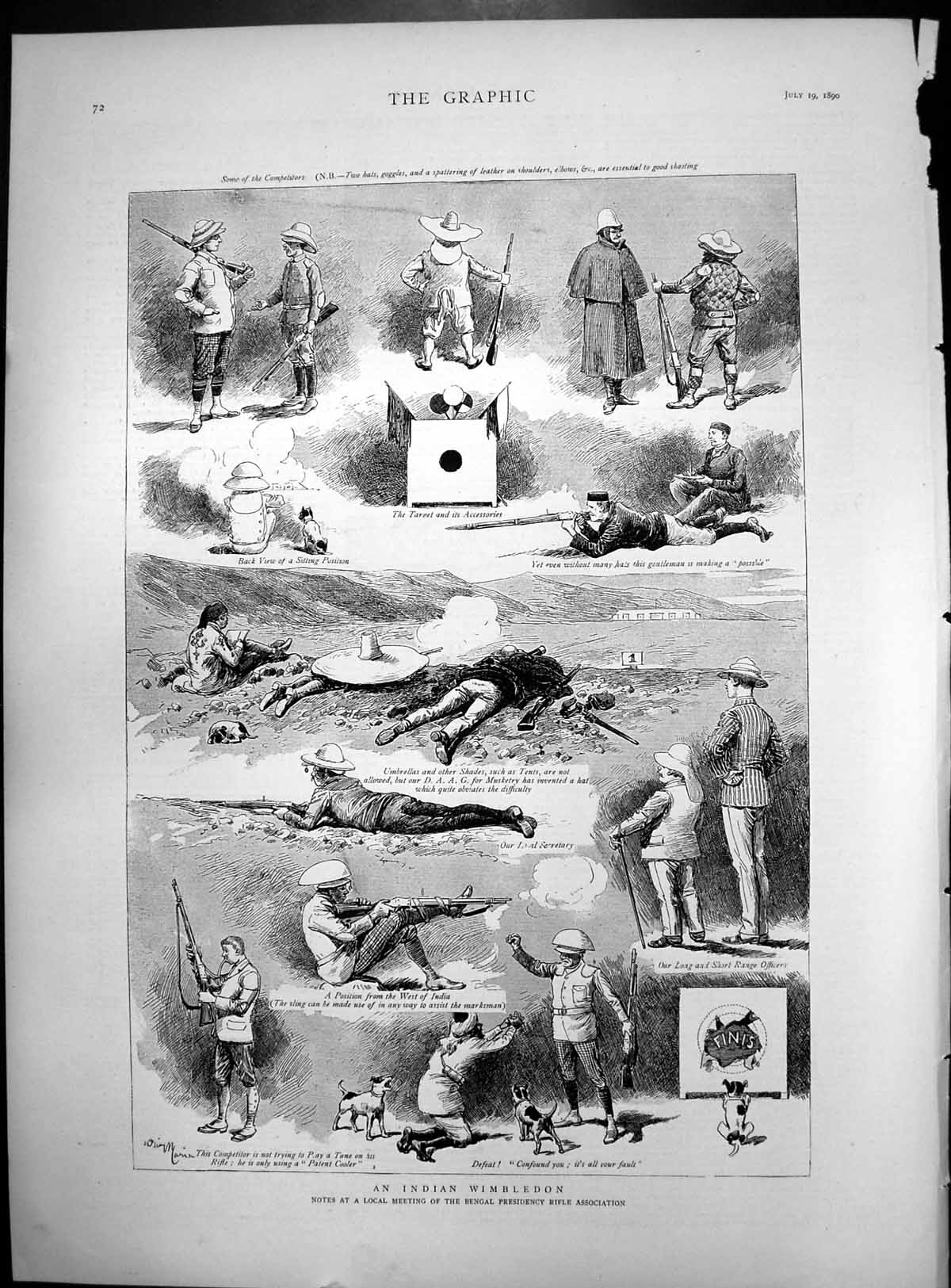 Old Bengal Presidency Rifle Association Meet Sketches Competition 1890 19th
