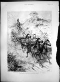 Antique Old Print Monarch All He Surveys Black Four Horse Driver Durban 1890