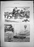 Old Sailor'S Picnic Man Overboard! German Naval Manoeuvres Balloon 1890 19th