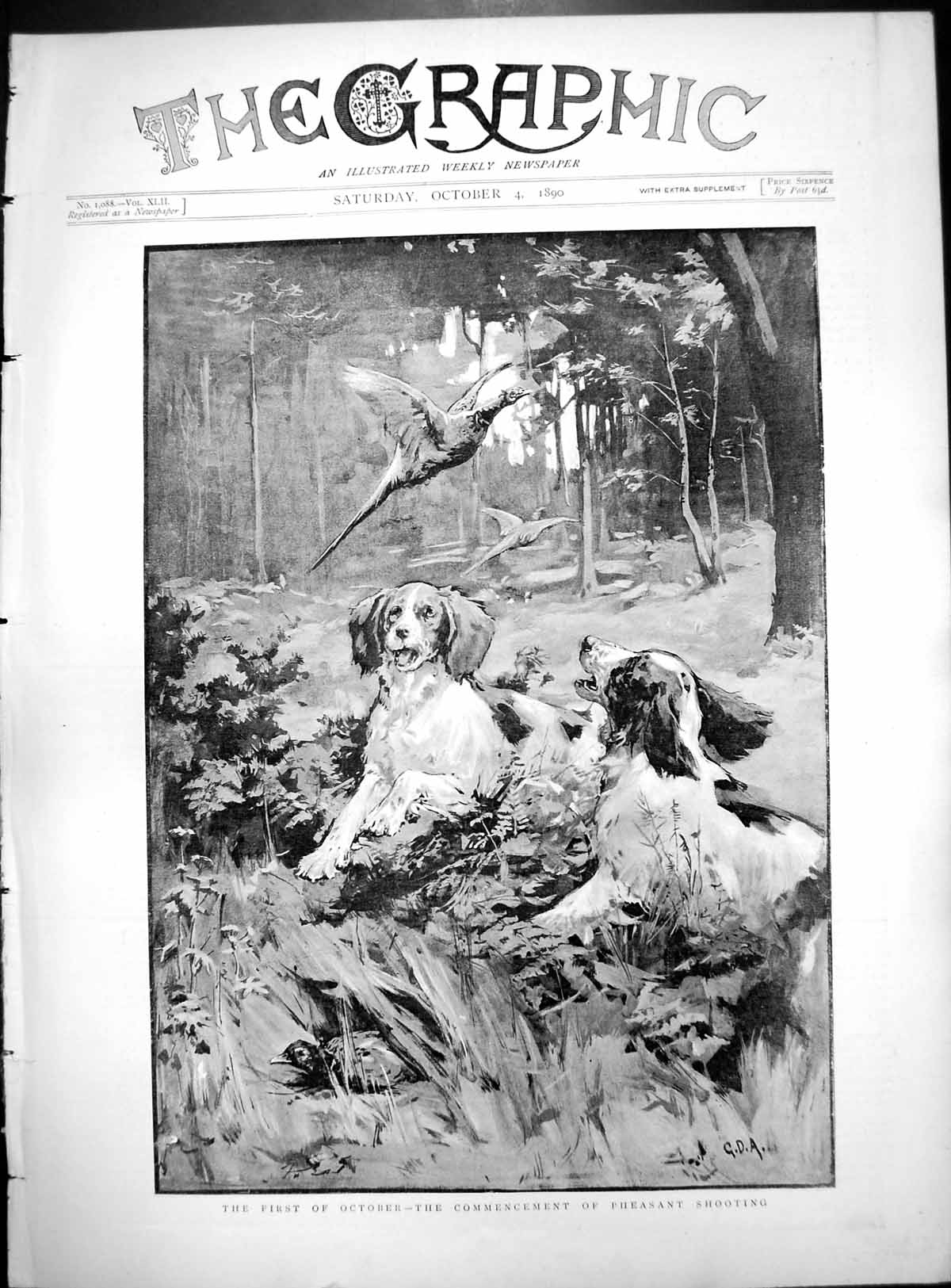Old First October Commencement Pheasant Shooting Gun Dogs Woods 1890 Victorian