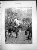 Old Print Cavalry Manoeuvres Guards March Aldershot Churn Camp Water 1890 19th