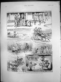 Antique Old Print Sketch Story Sport India A Day'S Duck Shooting In Oude 1890