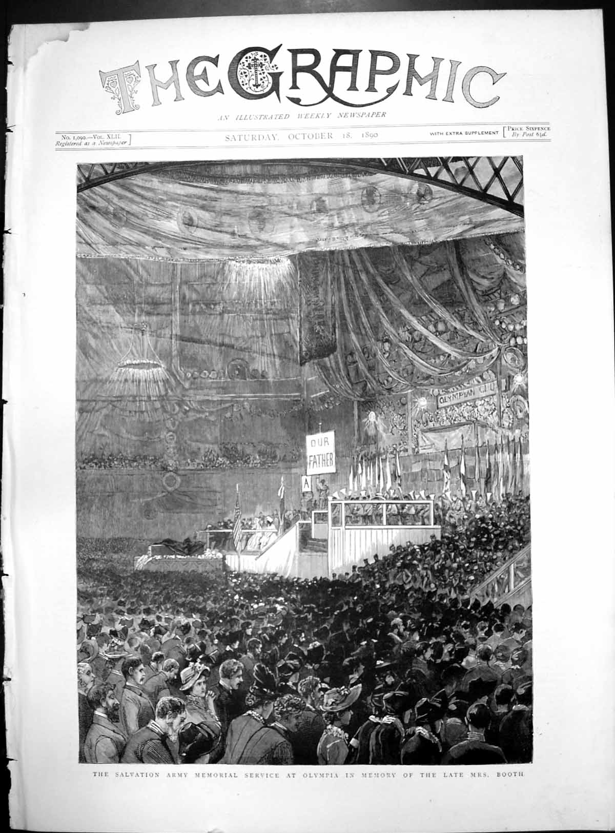 Old Salvation Army Memorial Service Olympia Memory Late Mrs Booth 1890 19th