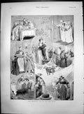 Old Our Tots Happy Xmas Sketches Christmas Day Children Gifts Food 1890 19th