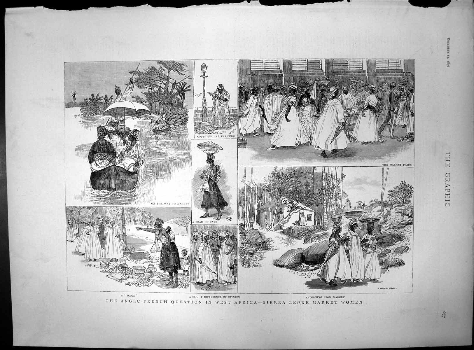 Old Anglic-French Question West Africa Sierra Leone Market Women 1890 Victorian