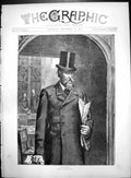 Old Deposed Drawn Sydney P Hall Gentleman Top Hat Crumpled Paper 1890 Victorian