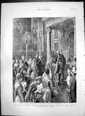 Old Print Marriage Princess Victoria Prince Adolphus Receiving Ring Berlin 1890