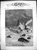 Old Loss HMS Serpent Cape Vilano After Vessels Struck Rocks Sea 1890 Victorian