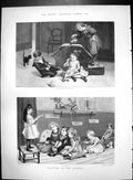 Old Playtime Nursery Like Real Wet Day Watering Can Concert Colour 1890 19th