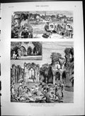 Old Print Southampton Illustrated Chapter House Netley Abbey Picnic 1883 19th