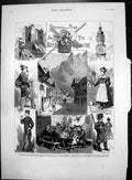 Old Sketches Tyrol Bavarian Highlands Castle Fragenstein Characters 1883 19th