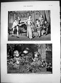 Old Print Private Theatricals Dress Rehearsal London Poor Window Gardening 1883