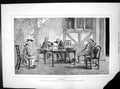 Old Tragedy Picture J Nash Four Gentlemen Table Mullioned Glass 1883 Victorian