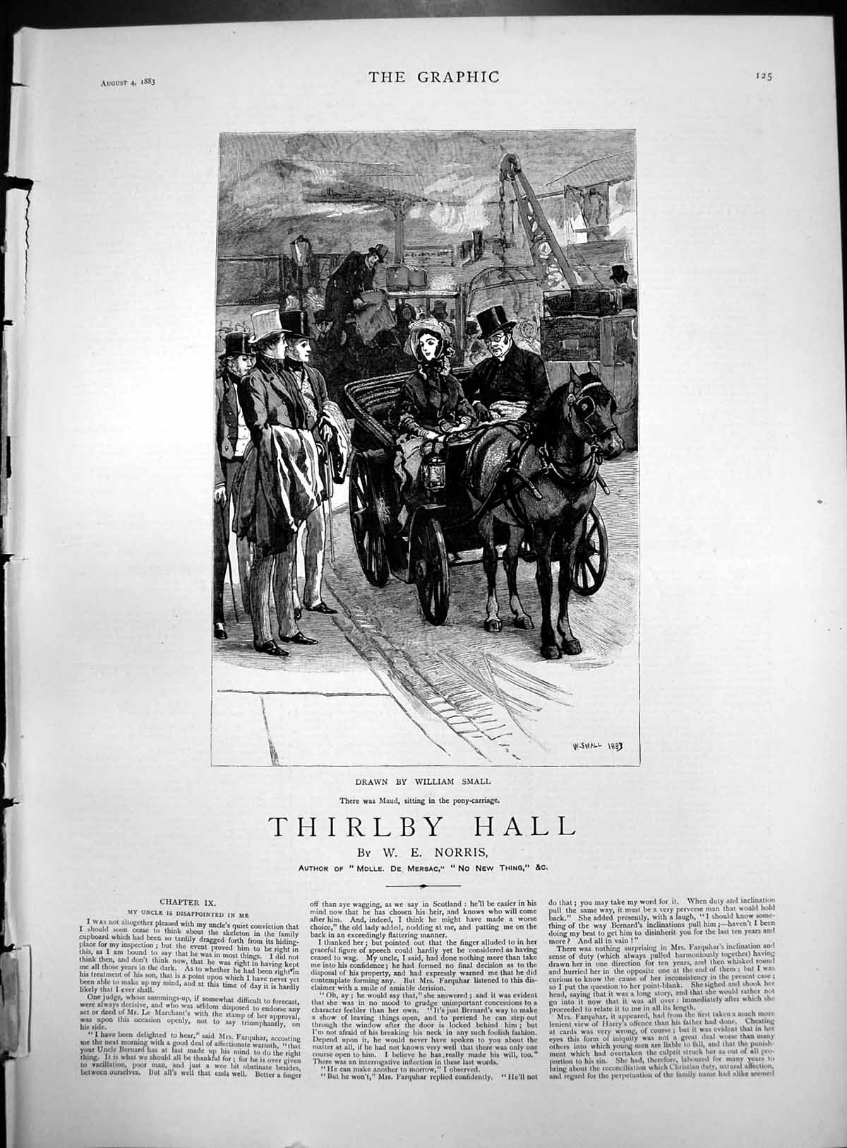 Print Thirlby Hall William Small Maud Sitting In Pony Carriage Top Hats 1883
