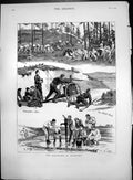 Old Volunteers Aldershot Red Versus Grey Nordenfeldts Action Wash 1883 19th