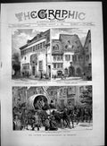 Old Print Luther Quatercentenary Germany House Born Died Procession 1883 19th