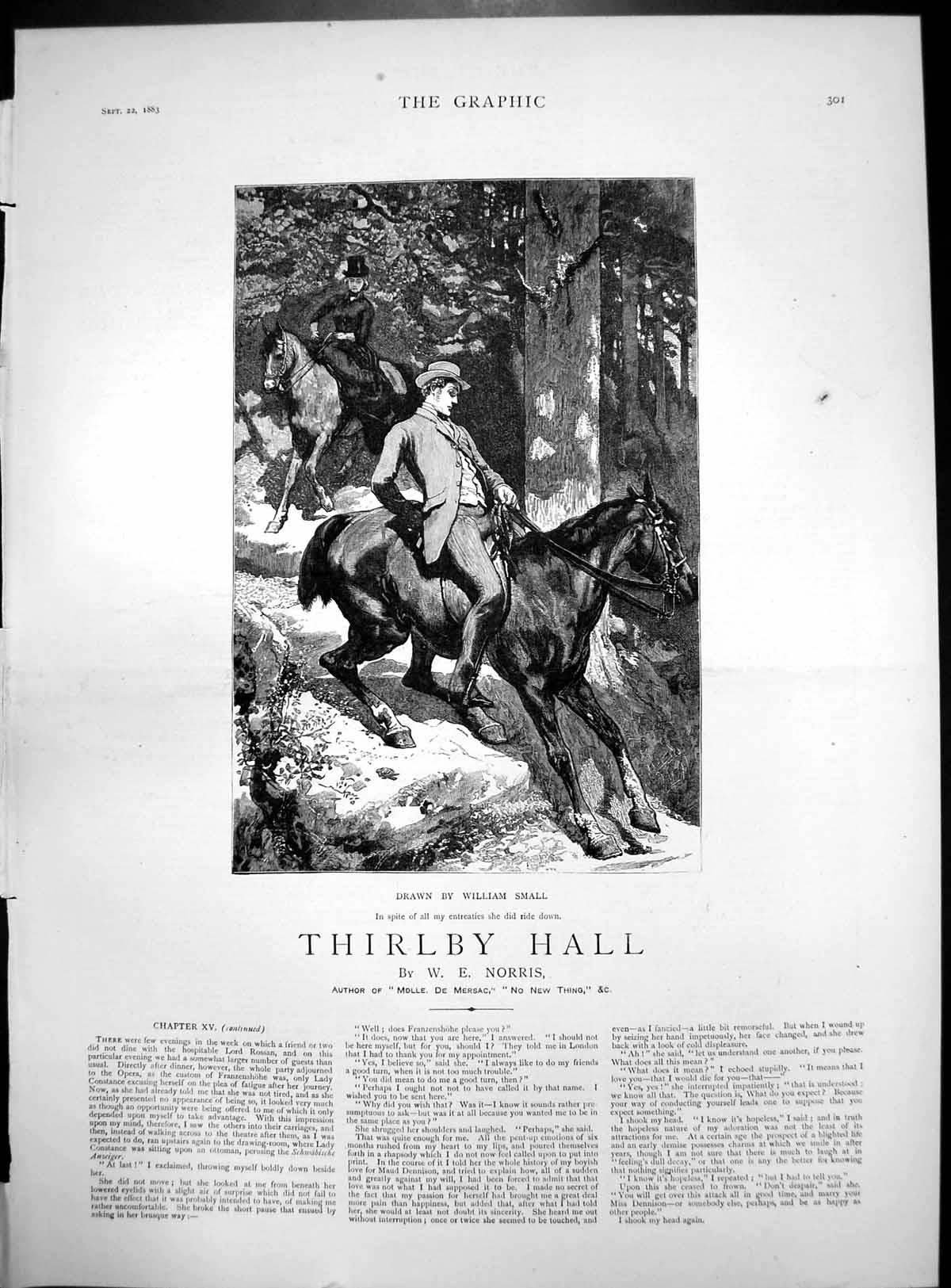 Old Thirlby Hall William Small Lady Gentleman Riding Steep Slope 1883 Victorian