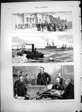 Print Assassination Carey Arrest O'Donnell Port Elizabeth Police Launch 1883