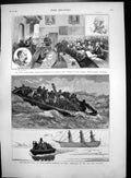 Antique Print River Plate Bank Frauds Portland Bus Launch HMS Hercules 1883