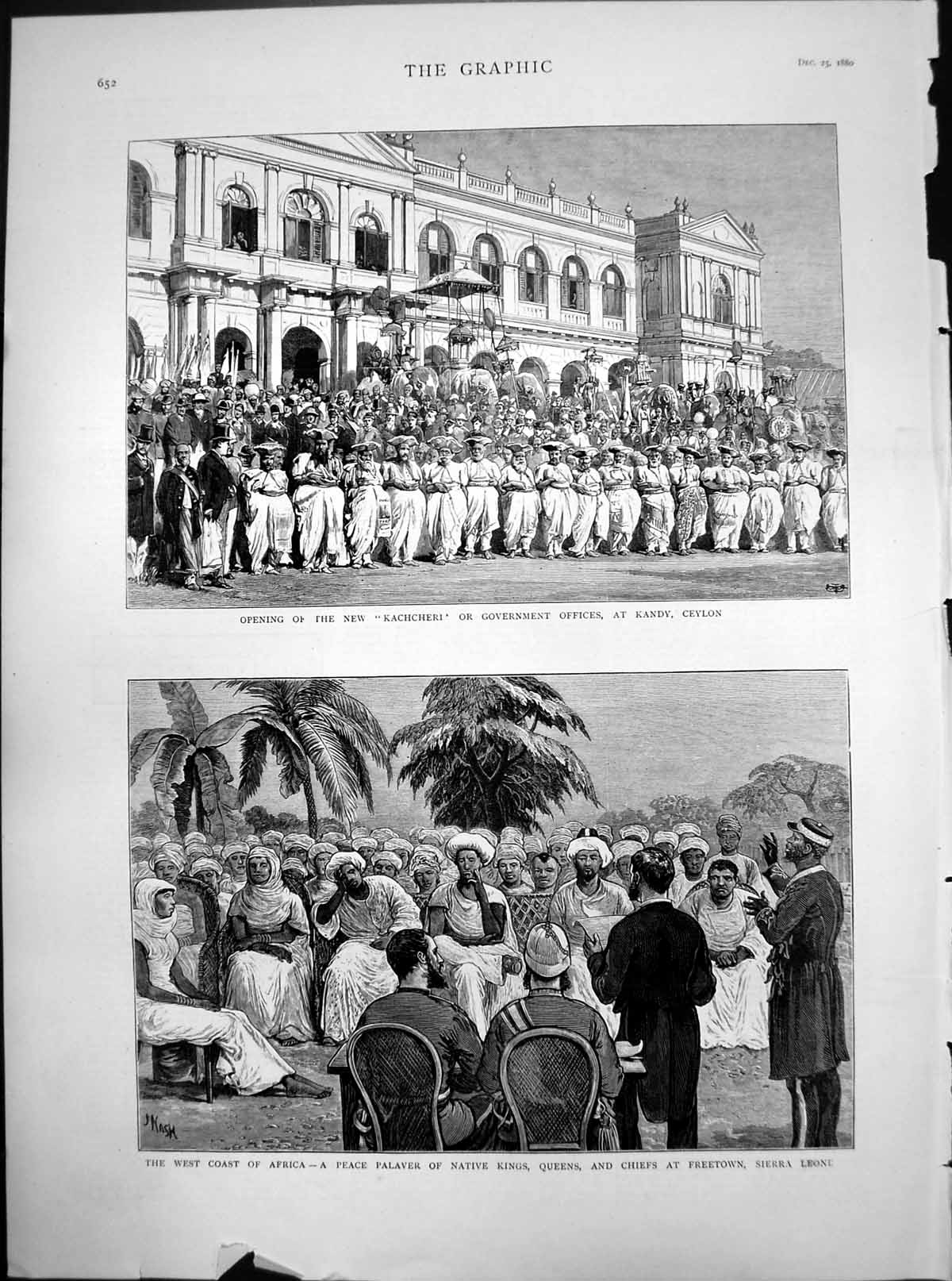 Old Opening Kachcheri Goverment Offices Ceylon West Coast Africa 1880 Victorian