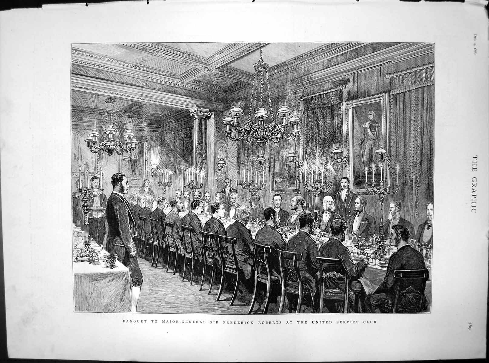 Old Banquet Major-General Sir Frederick Roberts United Service Club 1880 19th