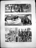 Old Print Land Agitation Ireland In Camp Reception Artist Ballinrobe 1880 19th