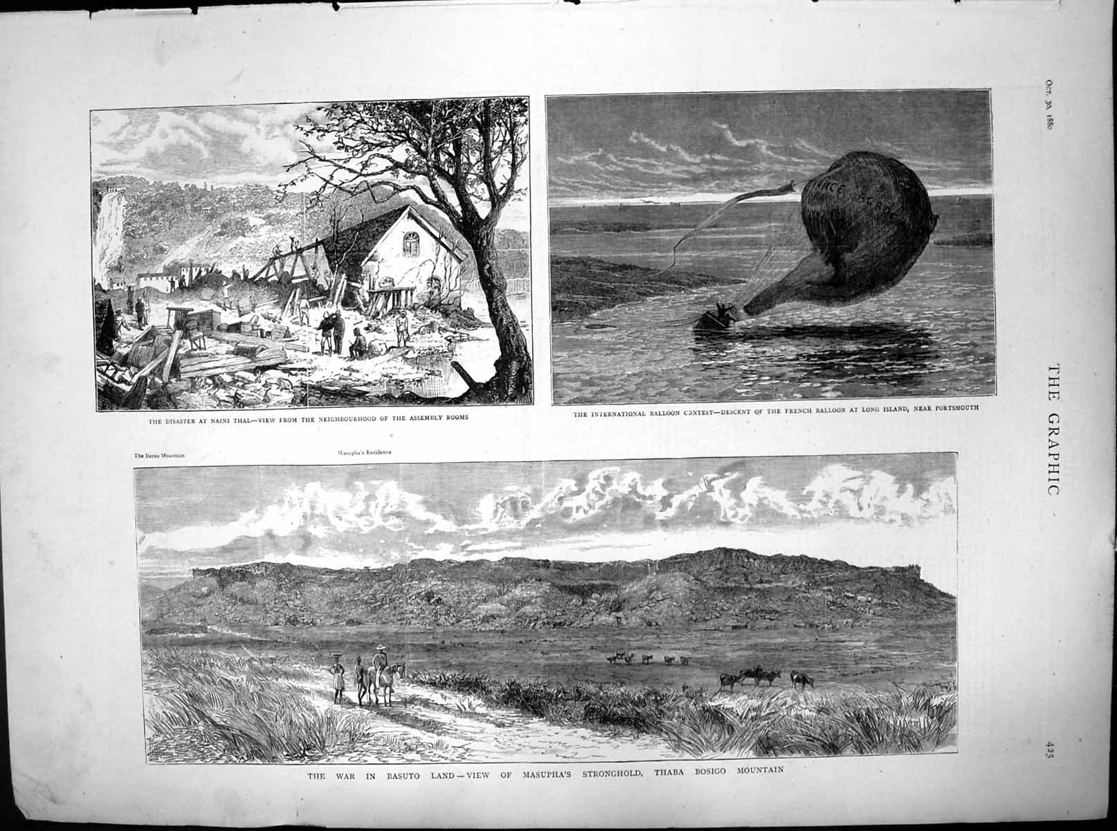 Print Disaster Naini Thal International Balloon Contest War Basuto Land 1880