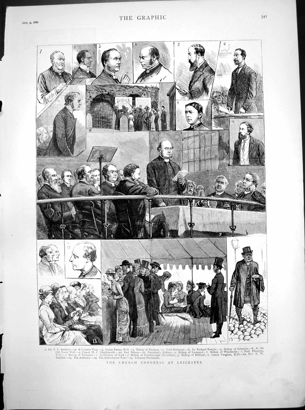 Old Church Congree Leicester Members Audience Refreshments Street 1880 19th