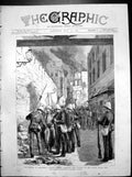 Old Print Burning Alexandria British Marines Arresting Arab Looters 1882 19th