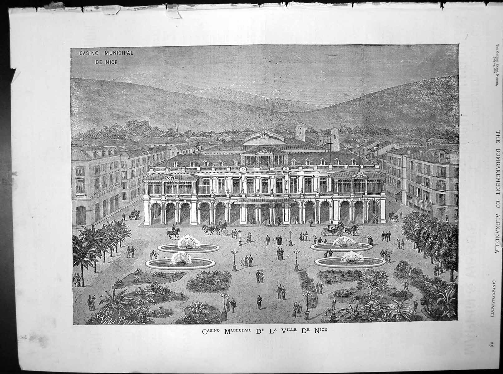 Old Bombardment Alexandria Casino Municipale De La Ville De Nice 1882 Victorian