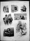 Antique Print Bombardment Alexandria Dancing Ape Harem Window Bedouin 1882 19th