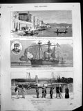 Old Print Egyptian Crisis Italian Embassy HM Gunboat Condor Antelope 1882 19th