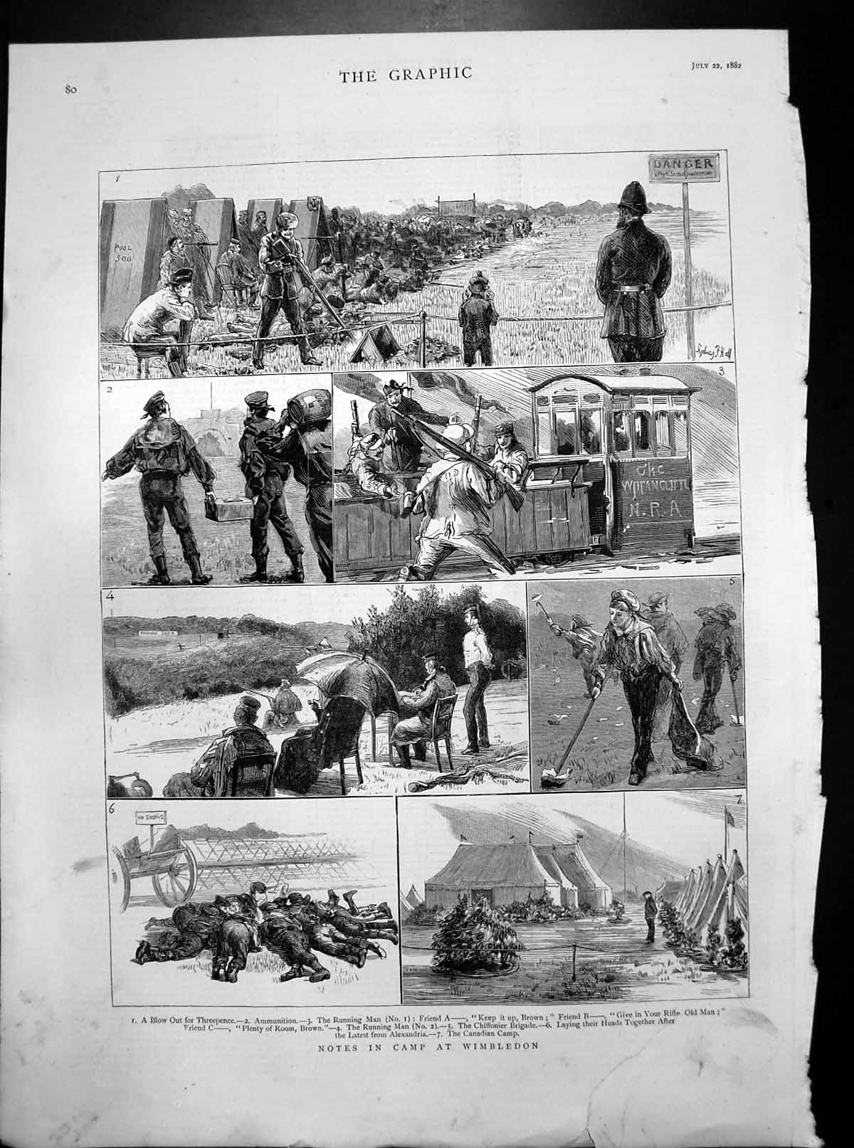 Old Notes Camp Wimbledon Rifle Shooting News Alexandria Canadians 1882 19th