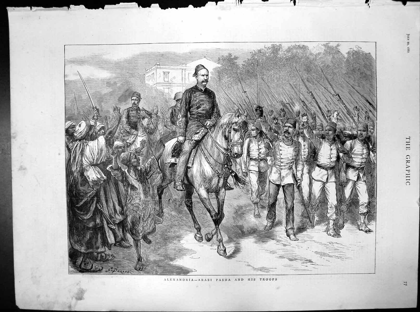 Old Alexandria Arabi Pashi Troops S Durand Horseback Foot Siers 1882 Victorian