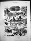 Old Print Sport Kashmir Shooting Grounds Dagh Ranjan Pass Camp Climb 1882 19th