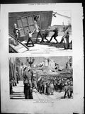 Old War Egypt Landing Life Guards Alexandria Scots Marching Front 1882 19th